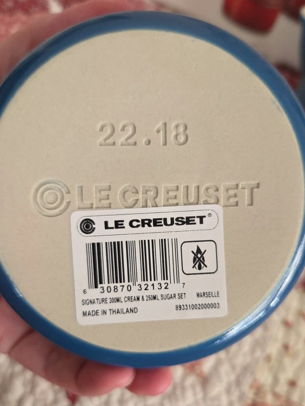 Le Creuset Blue Stoneware Creamer and Sugar Dish Set